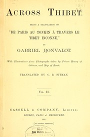 Cover of: Across Thibet: being a translation of "De Paris au Tonkin à travers le Tibet inconnu"