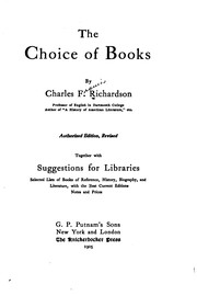 Cover of: The choice of books by Charles F. Richardson