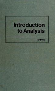 Cover of: Introduction to analysis.