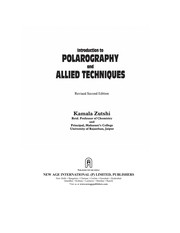 Introduction to Polarography and Allied Techniques by Kamala Zutshi