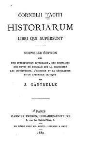 Cover of: Cornelii Taciti Historiarum libri qui supersunt.