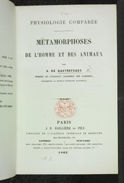 Cover of: Physiologie comparee by Armand de Quatrefages de Bréau