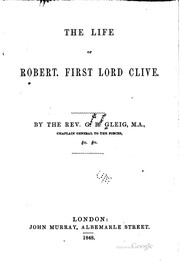 Cover of: The life of Robert, first lord Clive.
