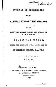Cover of: Journal of researches into the natural history and geology of the countries visited during the voyage of H.M.S. Beagle round the world: under the command of Capt. Fitz Roy.