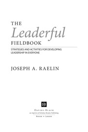 Cover of: The leaderful fieldbook: strategies and activities for developing leadership in everyone