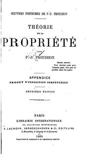 Cover of: Théorie de la propriété