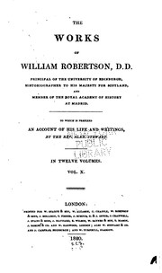 Cover of: The works of William Robertson: to which is prefixed an account of his life and writings