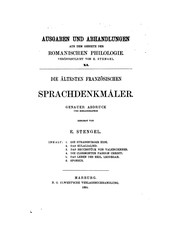 Cover of: Die ältesten französischen Sprachdenkmäler: Genauer Abdruck und Bibliographie