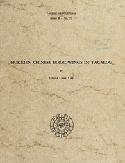 Hokkien Chinese borrowings in Tagalog by Gloria Chan-Yap