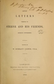 Cover of: Seven letters written by Sterne and his friends: hitherto unpublished.
