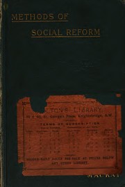 Cover of: Methods of social reform: essays critical and constructive
