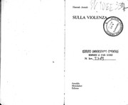 Cover of: Sulla violenza by Hannah Arendt
