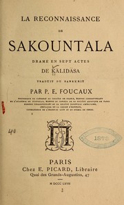 Cover of: La reconnaissance de Sakountala: drame en sept actes de Kalidasa