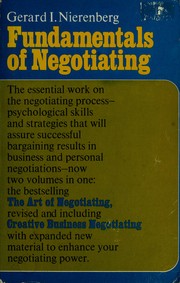 Cover of: The Fundamentals of Negotiating
