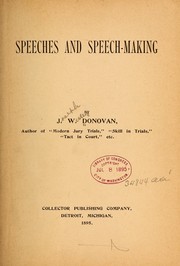 Cover of: Speeches and speech-making