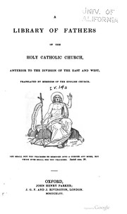 Cover of: A library of Fathers of the Holy Catholic Church, anterior to the division of the East and West by 