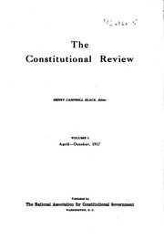 Cover of: The Constitutional Review