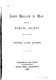 Cover of: God's breath in man and in humane society.