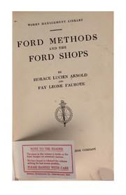 Cover of: Ford methods and the Ford shops
