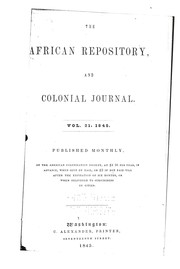 Cover of: The African repository and colonial journal