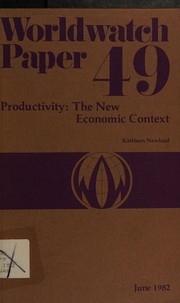 Cover of: Productivity: the new economic context
