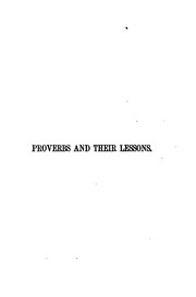 Cover of: Proverbs and their lessons by Richard Chenevix Trench