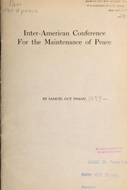 Cover of: Inter-American conference for the maintenance of peace