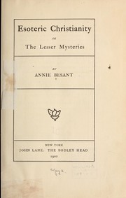 Cover of: Esoteric Christianity by Annie Wood Besant