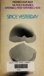 Cover of: Since yesterday