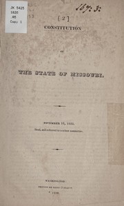 Cover of: Constitution of the state of Missouri.