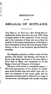 Cover of: Description of the Regalia of Scotland