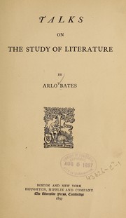 Cover of: Talks on the study of literature