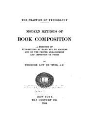 Cover of: Modern methods of book composition