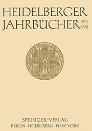 Cover of: Heidelberger Jahrbücher XVII