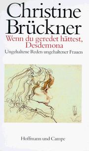 Cover of: Wenn du geredet hättest, Desdemona: Ungehaltene Reden ungehaltener Frauen