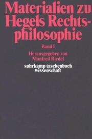 Cover of: Materialien zu Hegels Rechtsphilosophie