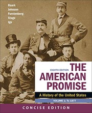 Cover of: The American Promise: A Concise History, Volume 1