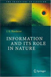 Cover of: Information and its role in nature