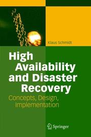 High Availability and Disaster Recovery by Klaus Schmidt