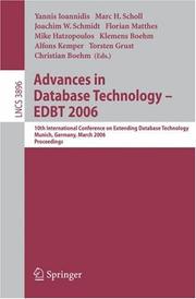 Advances in database technology : EDBT 2006 : 10th International Conference on Extending Database Technology, Munich, Germany, March 26-31, 2006 : proceedings