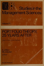 Cover of: Portfolio theory, 25 years after: essays in honor of Harry Markowitz