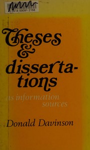 Cover of: Theses and dissertations as information sources
