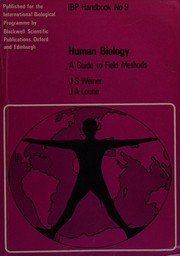 Cover of: Human biology: a guide to field methods