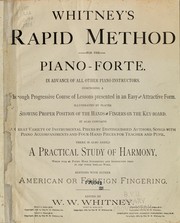 Cover of: Whitney's rapid method for the piano-forte