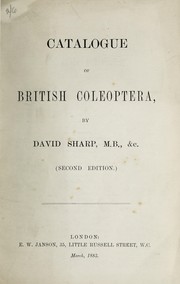 Cover of: Catalogue of British Coleoptera