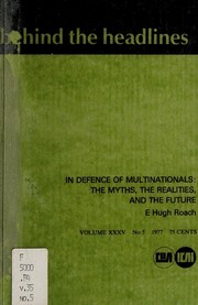 Cover of: In defence of multinationals: the myths, the realities, and the future