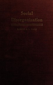 Cover of: Social disorganization