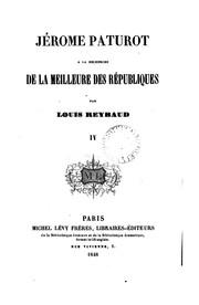 Cover of: Jérome Paturot à la recherche de la meilleure des républiques