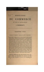 Cover of: Histoire du commerce et de la navigation à Bordeaux, principalement sous l'administration anglaise