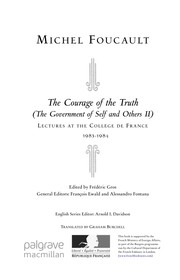 Cover of: The courage of the truth (the government of self and others II): lectures at the Collège de France, 1983-1984